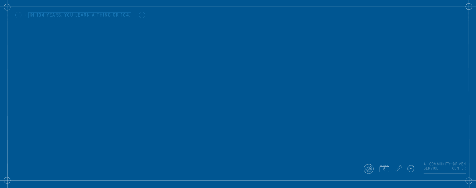 Dark blue background with white lines and car icons.